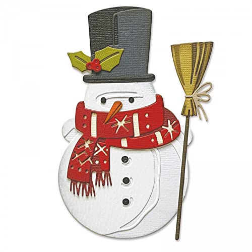 Schneemann Weihnachten Stanzformen für Kartenherstellung DIY Scrapbooking Niedlicher Schneemann Tragen Schal Hüte Toboggan Xmas Metall Stanzformen für Papier Basteln Kunstbedarf Metall Stanzschablone von CYFUN DESIGN