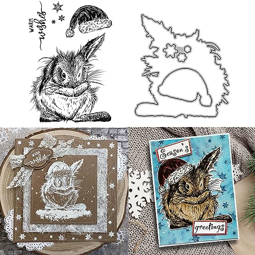 Weihnachten Eichhörnchen Stanzformen und Stempel-Sets für Kartenherstellung DIY Scrapbooking Warme Wünsche Wörter Weihnachten Transparent Silikon Stamping Stempel für Papier Handwerk Kunst Handwerk von CYFUN DESIGN