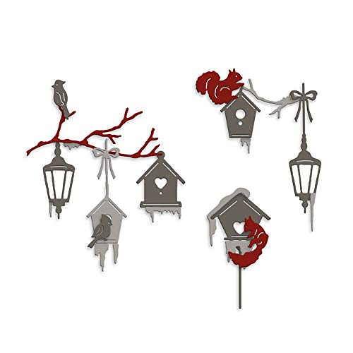 Weihnachtslaterne Lampe Baumast Fox Cats Birds Dies für die Kartenherstellung Weihnachten New Metal Stanzungen für die Papierherstellung Scrapbooking Prägung handgefertigte Bastelschablonen Scrapbook von CYFUN DESIGN