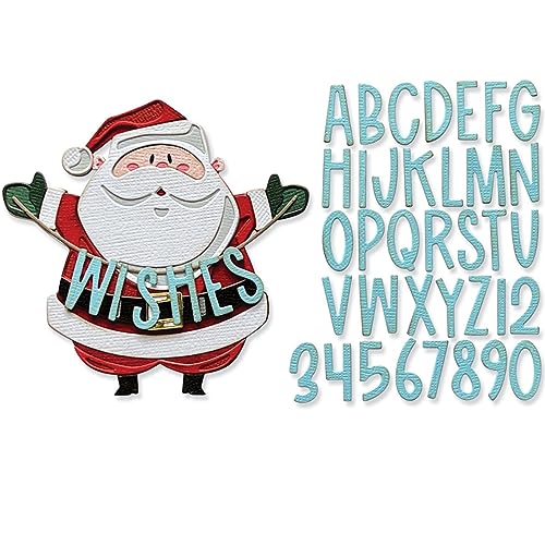 Weihnachtsmanngrüße Stanzformen für Kartenherstellung Weihnachten Weihnachtsmann Alphabete Zahlen Metall Stanzformen für DIY Scrapbooking Papier Basteln Handgemachte Handwerk Scrapbooking Supplies von CYFUN DESIGN