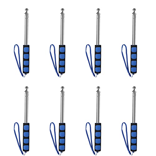 8er-Pack Tragbarer zusammenklappbarer Teleskop-Fahnenmast Edelstahl-Banner Reiseleiter Lehrer Fahnenschild Führer Fahnenmast mit Schwammabdeckung Grip Snap Clips (Size : 2m) von CYXZX