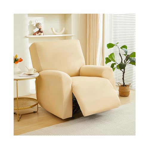 CZADMXP Sesselbezug 4-teilige Ruhesessel Bezüge Spandex Relaxsessel Sesselschoner Elastisch Bezug Für Fernsehsessel Liege Sessel, Recliner Sessel (Beige) von CZADMXP