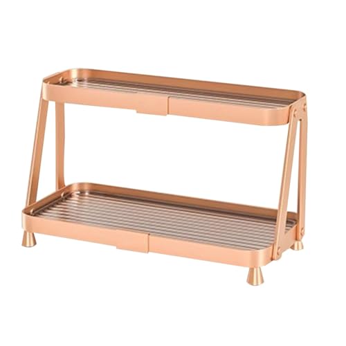 CZDANG Leichter Badezimmer-Organizer Aus Aluminium, 2-stufiges Eckregal for Die Arbeitsplatte, Schminktisch-Ablageregal In Champagnergold, for Hautpflegekosmetik CZDANG Leichter Badezimmer-Organizer Aus Aluminium, 2-stufiges Eckregal for Die Arbeitsplatte, Schminktisch-Ablageregal In Champagnergold, for Hautpflegekosmetik von CZDANG