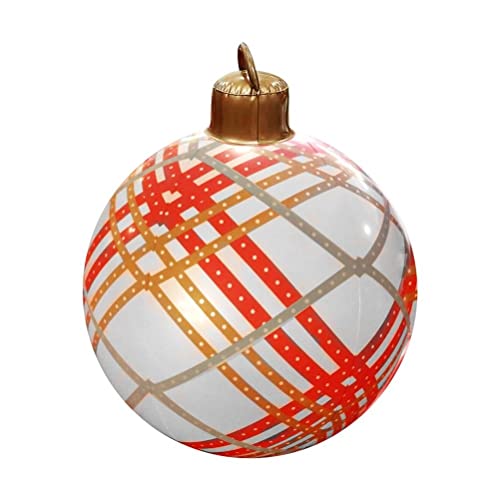 Weihnachtsdekorationen Weihnachten Aufblasbar Ball,60cm PVC Riesen Aufblasbarer Weihnachtsball,Christbaumkugel Weihnachtskugeln Christbaumschmuck für Weihnachtsdekoration im Freien von CaCaCook