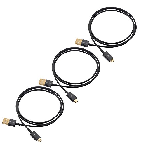 Cable Matters® 3-Pack, Gold überzogen Hi-Speed USB 2.0 Type A auf Micro-B Kabel in Schwarz 1m von Cable Matters