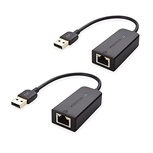 Cable Matters 2er-Pack USB Ethernet Adapter (USB Netzwerkadapter, USB LAN Adapter, Typ A auf RJ45) unterstützt 10/100 Mbps Ethernet Netzwerk in Schwarz von Cable Matters