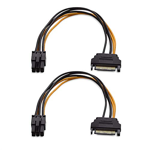 Cable Matters 2er-Pack SATA auf 6 pin adapter Stromkabel (6 pin auf SATA PCIe) – 20 cm von Cable Matters