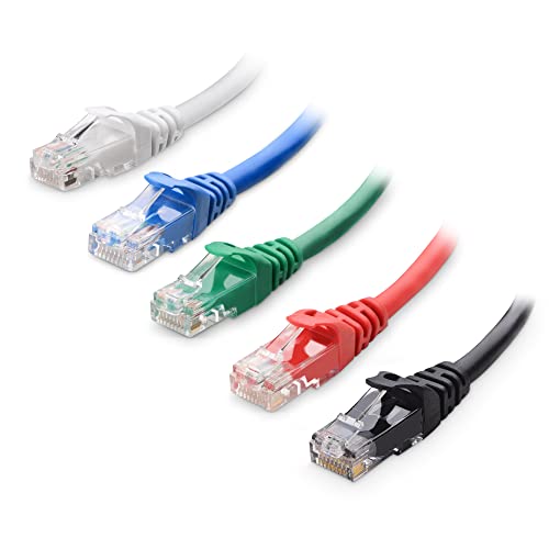 Cable Matters 5 STK. 10 Gigabit Cat 6 LAN Kabel 3m (Cat 6 Ethernet Kabel, Cat 6 WLAN Kabel, Lankabel Cat6) in 5 Farben - Netzwerkkabel 3 Meter von Cable Matters
