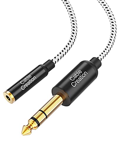 CableCreation 3.5mm Klinke auf 6.35mm Klinke Kabel 6FT, TRS 6,35 mm 1/4 Stecker auf 3,5 mm 1/8 Buchse Stereoklinke Audioadapter für Verstärker, Gitarre, Klavier, Laptop, Heimkino, Telefon von CableCreation