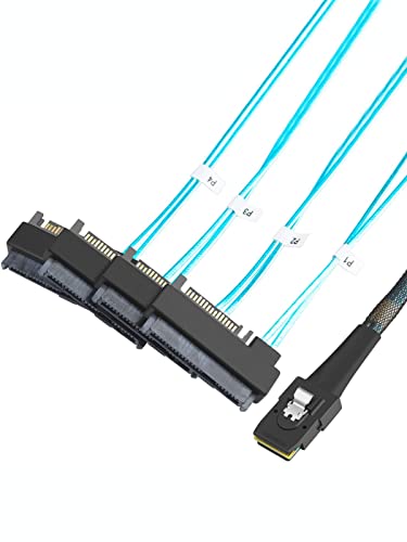 CableCreation Internes Mini-SAS-Stecker 36-Pin (SFF-8087) zu (4) 29-Pin-Buchse Kabel(SFF-8482) mit SATA-Stromanschluss, 1 m von CableCreation