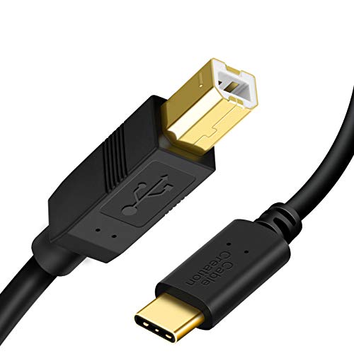 CableCreation USB C auf USB B Druckerkabel 2m, USB C Druckerkabel/Scannerkabel Kompatibel mit MacBook Pro, HP, Canon, Brother, Samsung Drucker usw, 6.6Ft / Schwarz von CableCreation