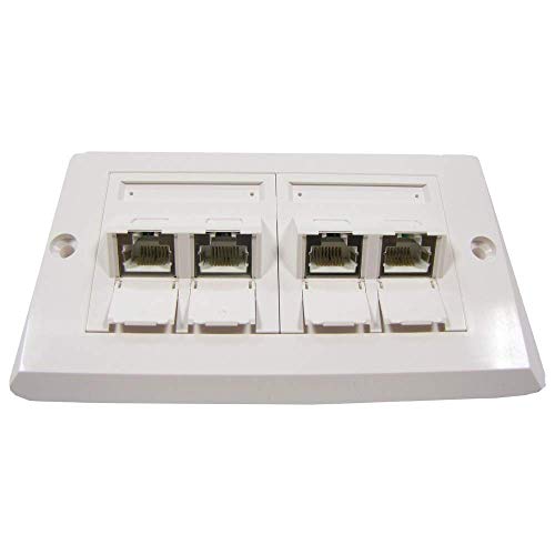 Cablematic - 140x80 Wandplatte für 4 RJ45 Cat.5e FTP von CABLEMATIC