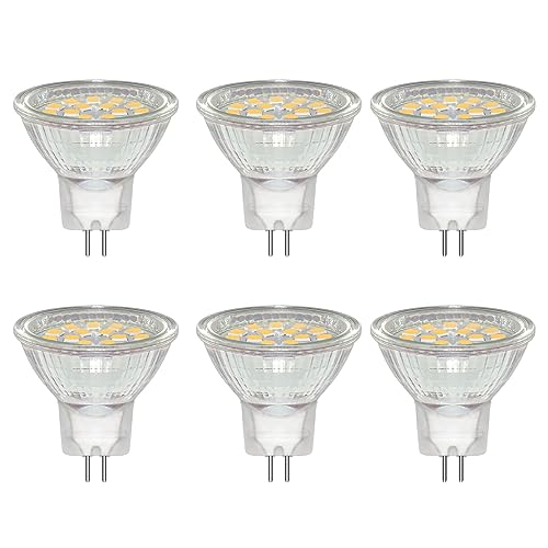 Caldarax 6 Stück GU4 MR11 3W LED Spot, Ersetzt 20W 30W Halogenlampen Reflektor, Naturweiß 4000K, 300LM, AC/DC 12V-24V, Nicht Dimmbar, 120° Abstrahlwinkel, mit Schutzglas, 35mm*35mm von Caldarax