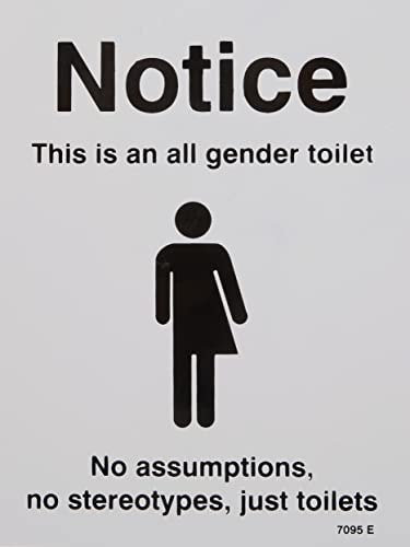 Caledonia Signs 17095E englisches Schild „Notice This Is An All Gender Toilet“ von Caledonia Signs