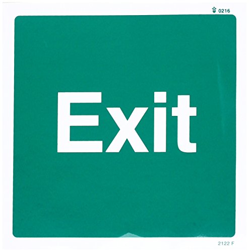 Caledonia Signs 22122F Exit Text Only Schild, selbstklebendes Vinyl, 200 mm x 200 mm von Caledonia Signs