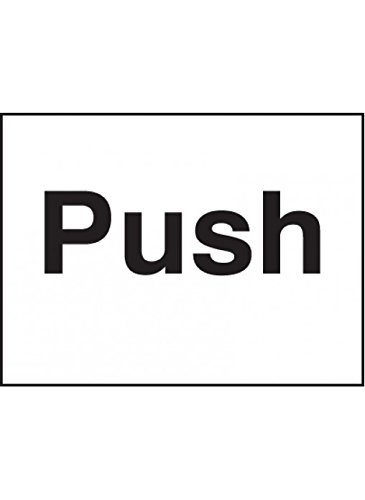 Caledonia Schilder 27028A"Push" Schild, selbstklebend, Vinyl, 100 mm x 75 mm von Caledonia Signs