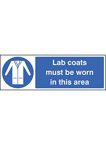 Caledonia Signs 15231G Schild Lab Coats Must be Worn in this Area, 300 mm x 100 mm, starrer Kunststoff von Caledonia Signs