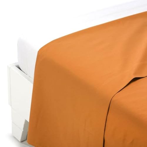 Caleffi Baumwolle, einfarbig, Oberlaken, Orange, Doppelbett von Caleffi