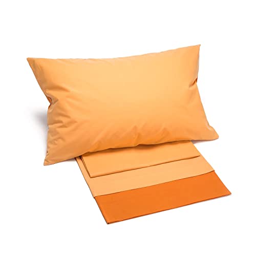 Caleffi - Bikolor Tagesdecke, einfarbig, für Einzelbett, Orange von Caleffi