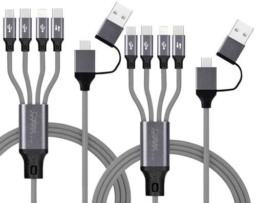 Callstel Ladekabel USB Typ C: 2er-Set 8in1-Lade- & Datenkabel USB-C/A zu C/Micro-USB/Lightning, 1 m (USB-Lade-Kabel Universal, Schnelladekabel Samsung, iPhone 6 Plus) von Callstel