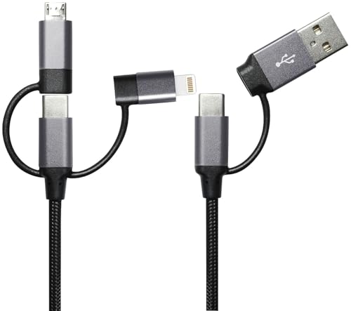 Callstel iPhone Kabel: 6in1-Schnelllade- & Datenkabel USB-A/C zu USB-C/MicroUSB, 1,8A/14W, 2m (Ladekabel USB Typ C, Aufladekabel iPhone, Galaxy Note 3) von Callstel