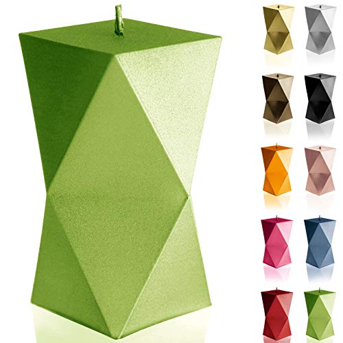 Candellana Handmade Geometric Kerze Geschenk- Lustig - Dekorative Kerze - Home Décor - Geschenke für Freunde - Baumwolle Docht - Brenndauer 25h - Lime Kerze von Candellana