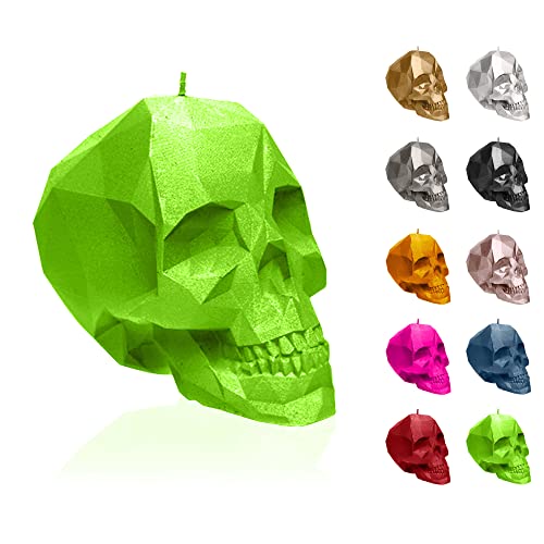 Candellana Kerze Kleiner Schädel Low Poly | Höhe: 7,5 cm | Limette | Totenkopf | Handgemacht in der EU, 5903104883393, 7,5 x 10 x 6,5 cm von Candellana