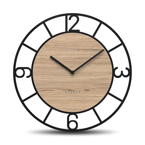 Cander Berlin MNU 2750 Z XXL Holz-Wanduhr 50 cm lautlos Eichenfurnier Holzoptik ohne Ticken Küche Wohnzimmer analog Vintage Cander Berlin MNU 2750 Z XXL Holz-Wanduhr 50 cm lautlos Eichenfurnier Holzoptik ohne Ticken Küche Wohnzimmer analog Vintage von Cander Berlin