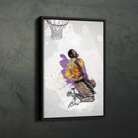 American Basketball Spieler Poster Los Angeles Lakers Nba Gerahmt Wand Kunst Home Decor Leinwand Druck Kunstwerk von CanvasMiracle