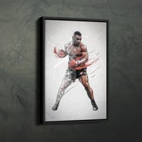 Mike Tyson Poster Boxen Gerahmte Wand Kunst Home Decor Leinwand Druck Kunstwerk von CanvasMiracle