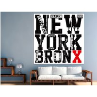 Bronx Wandkunst Streetart Auf Leinwand New York City Kunstdruck Schwarz-Weiß-Kunst Große Kunst von CanvasPrintStudioUA