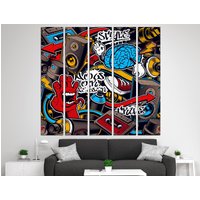 Graffiti-Leinwand Street-Art Auf Leinwand Original-Leinwandkunst Street-Art-Leinwand Multipanel-Leinwand Graffiti-Druck von CanvasPrintStudioUA