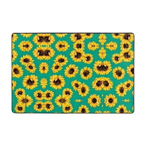 CarXs Frühlings-Sonnenblumen-Blumen, 91,4 x 61 cm und 183,9 x 121,9 cm Teppich, Heimdekoration, Fußmatten für Wohnzimmer, Schlafzimmer, schmutzabweisend von CarXs