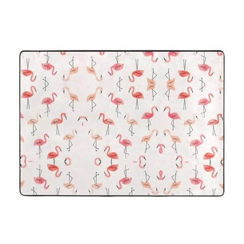Flamingo. Teppich, 203 x 147 cm, bedruckter Teppich, weicher Flanellstoff, geeignet für verschiedene Umgebungen von CarXs