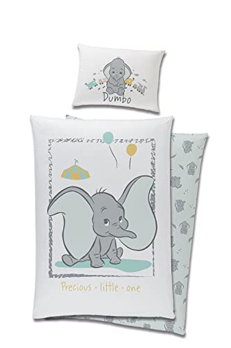 Carbotex Babybettwäsche Wendebettwäsche Disney Dumbo 100x135 cm + 40x60 cm 100% Baumwolle in Grün von Carbotex