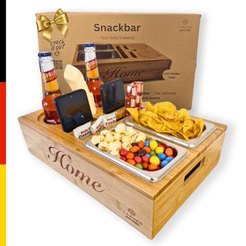 Carden - Sofabar - Designed in Deutschland, Couchbutler, Couchbar, Organizer, Flaschenhalter, Tablett, Snackspender, Snackschale, Geschenk für Freunde und Familie, Snackbox, Getränkehalter von Carden Ind.