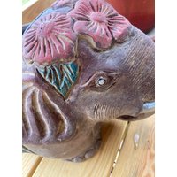 Elefantentopf Handgemachte Keramik Blumentopf Gartentopf von CarolinaMtnCompany