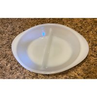 Glasbake Oval Geteilte Milchglas Auflaufform Backform J2352 80 Microware Safe Usa 7 von CarolinaMtnCompany