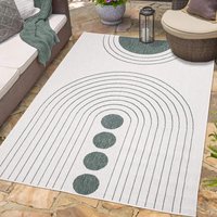 Carpet City Outdoorteppich "DUO RUG 5739", rechteckig, Wendeteppich Wetterfest In- & Outdoor, Balkon, Terrasse, Wohnzimmer von Carpet City