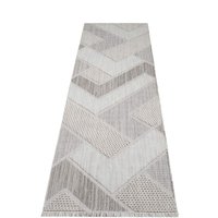 Carpet City Teppich "LINDO 8877", rechteckig, Kurzflor, Hochtief-Muster/ 3D-Effekt, Fransen, Boho-Stil, Wohnzimmer von Carpet City