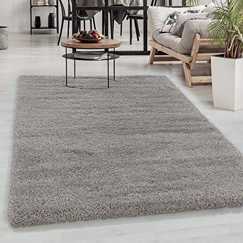 Carpetsale24 Teppich Wohnzimmer Shaggy 50 mm Florhöhe 120 x 170 cm Beige - Hochflor Teppich Schlafzimmer Einfarbig Design Extra Weich und Moderne - Langflor Flauschiger Teppich Küche Esszimmer von Carpetsale24