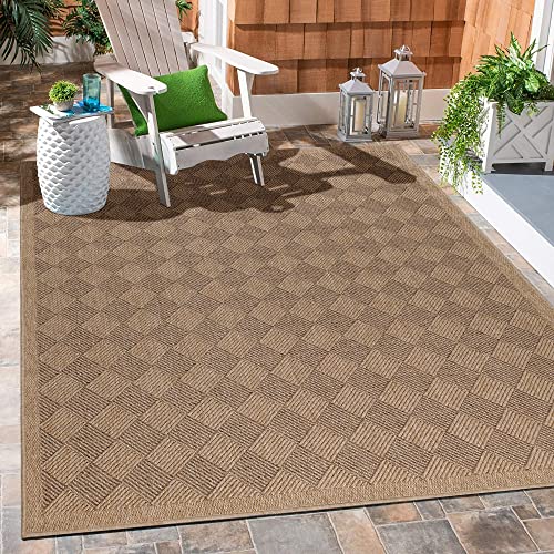 Carpetsale24 In- & Outdoor Teppich Wetterfest 140 x 200 cm Sisal & Jute Optik Natur - Teppich Waschbar, Wasserfest, Pflegeleicht, Flachgewebe - Ideal für Balkon, Garten, Terrasse und als Küchenteppich von Carpetsale24