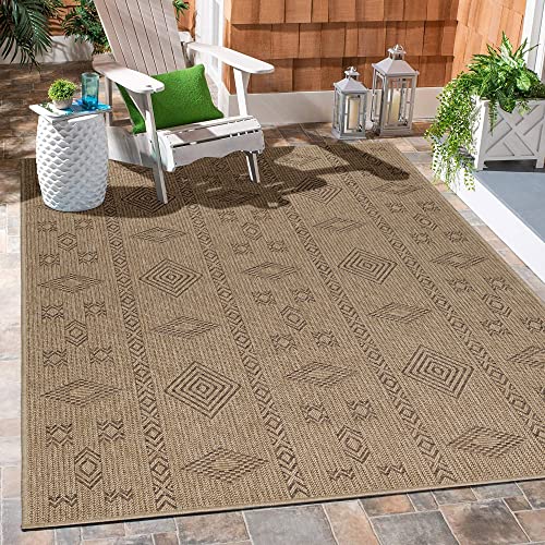 Carpetsale24 In- & Outdoor Teppich Wetterfest 160x230 cm Sisal & Jute Optik Natur - Teppich Waschbar, Wasserfest, Pflegeleicht, Flachgewebe - Ideal für Balkon, Garten, Terrasse und als Küchenteppich von Carpetsale24