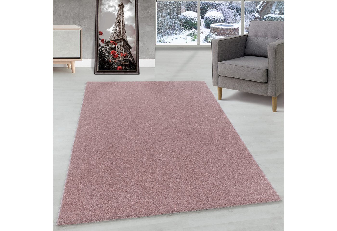 Frisé-Teppich Unicolor - Einfarbig, Carpettex, Läufer, Höhe: 11 mm, Kurzflor Teppich Wohnzimmer Einfarbig Weicher flor Pflegeleicht von Carpettex