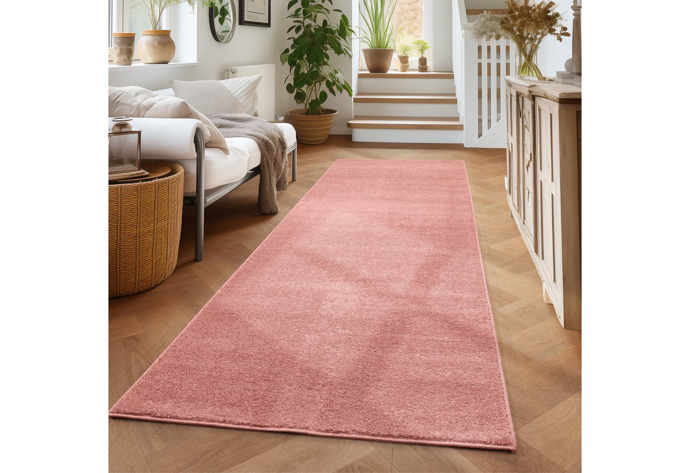 Veloursteppich Unicolor - Einfarbig, Carpettex, Läufer, Höhe: 11 mm, Einfarbig Kurzflor Teppich Wohnzimmer verschiedene farben und größen von Carpettex