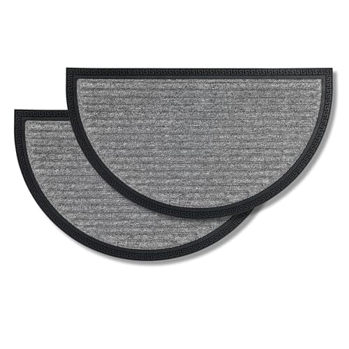 Carpido Fußmatte Außen & Innen - 2er Set 40x70 cm - Silber Linien halbrund - Türmatte rutschfest - Schmutzfangmatte strapazierfähig - Fussmatte aussen Stufen Carpido Fußmatte Außen & Innen - 2er Set 40x70 cm - Silber Linien halbrund - Türmatte rutschfest - Schmutzfangmatte strapazierfähig - Fussmatte aussen Stufen von Carpido