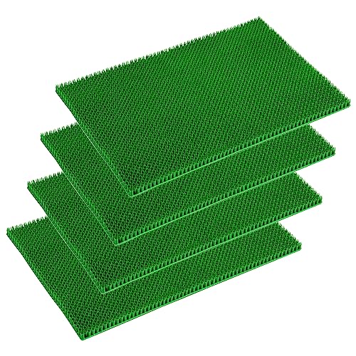 Wetterfeste Fußmatte Garten - Grün 4er Set 40 x 60 cm - Schmutzfangmatte außen - Fussmatte leicht zu reinigen - Türmatte Plastik Borsten 2 cm hoch von Carpido