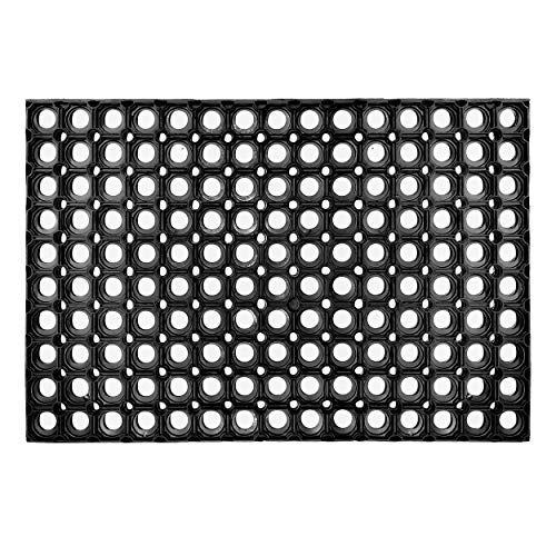 Carpido Fußmatte schwarz Gummimatte - rutschfeste Türmatte 80x120 cm - strapazierfähiger Fußabstreifer - Fußabtreter außen Gummi - Schmutzfangmatte von Carpido