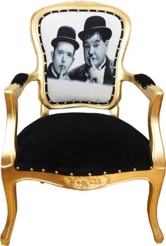 Casa Padrino Barock Luxus Barock Salon Stuhl Laurel & Hardy/Gold von Casa Padrino