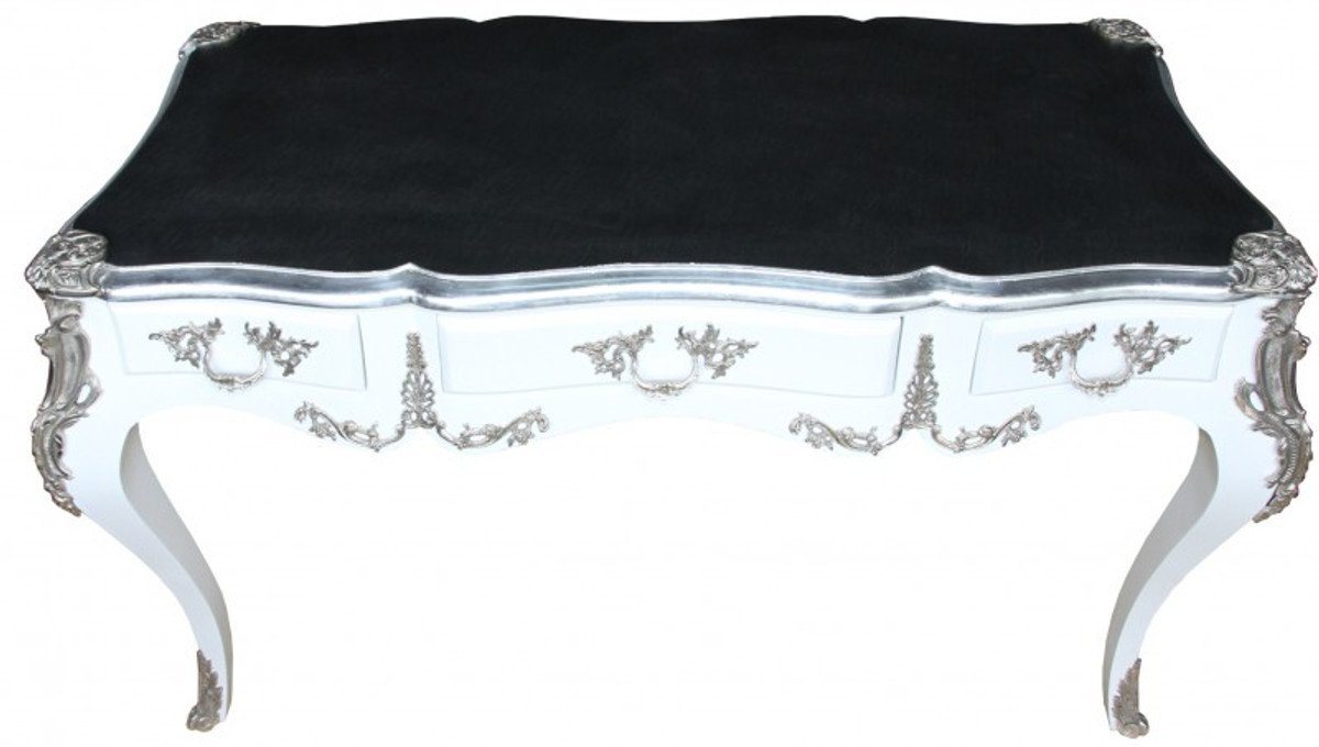 Casa Padrino Schreibtisch Luxus Barock Schreibtisch Weiß / Silber Sekretär Luxus Möbel Casa Padrino Schreibtisch Luxus Barock Schreibtisch Weiß / Silber Sekretär Luxus Möbel von Casa Padrino